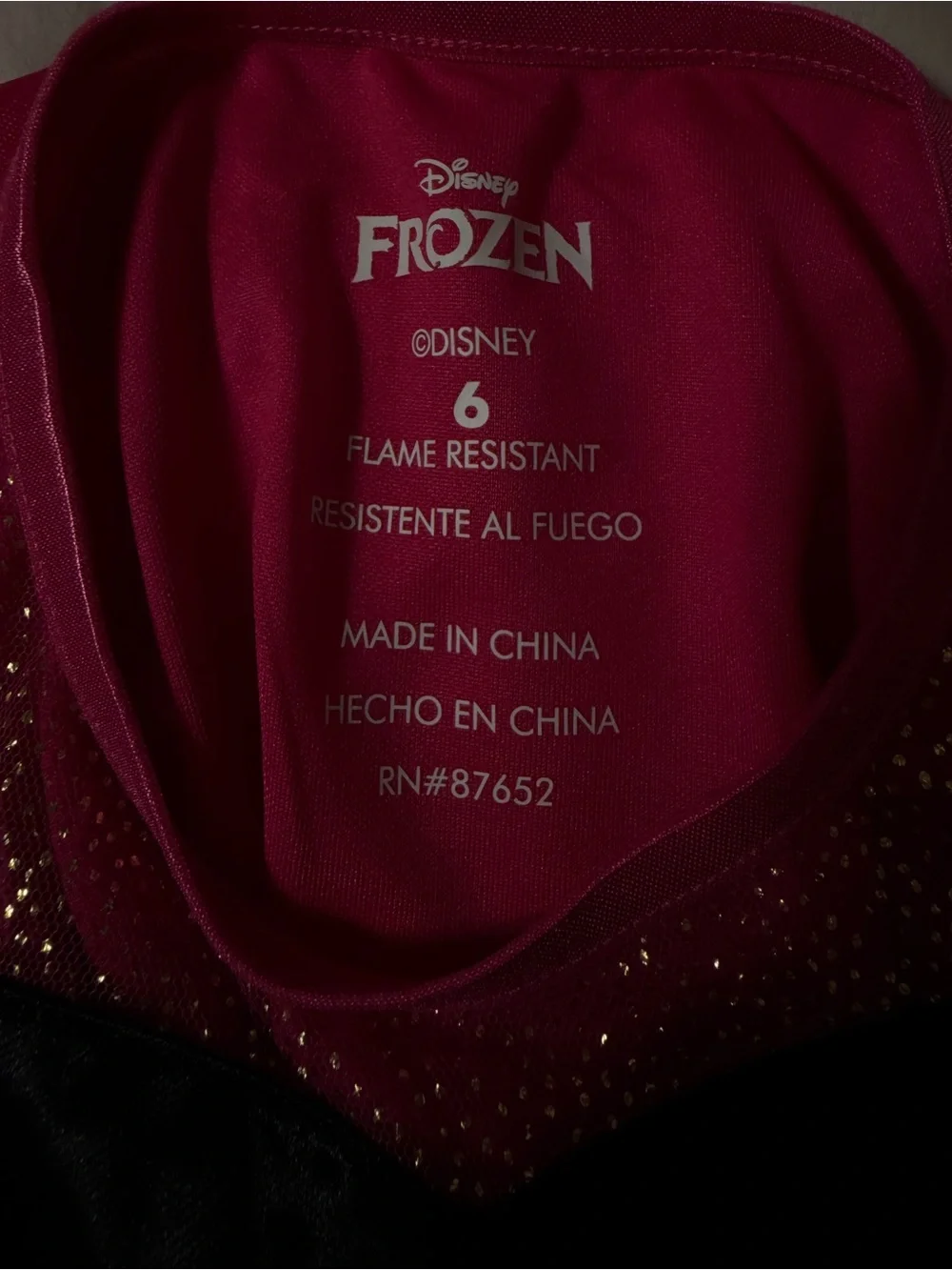 Disney Girls Frozen Magenta and Blue Sparkle Anna Nightgown Dress Size 6 - Picture 3 of 4